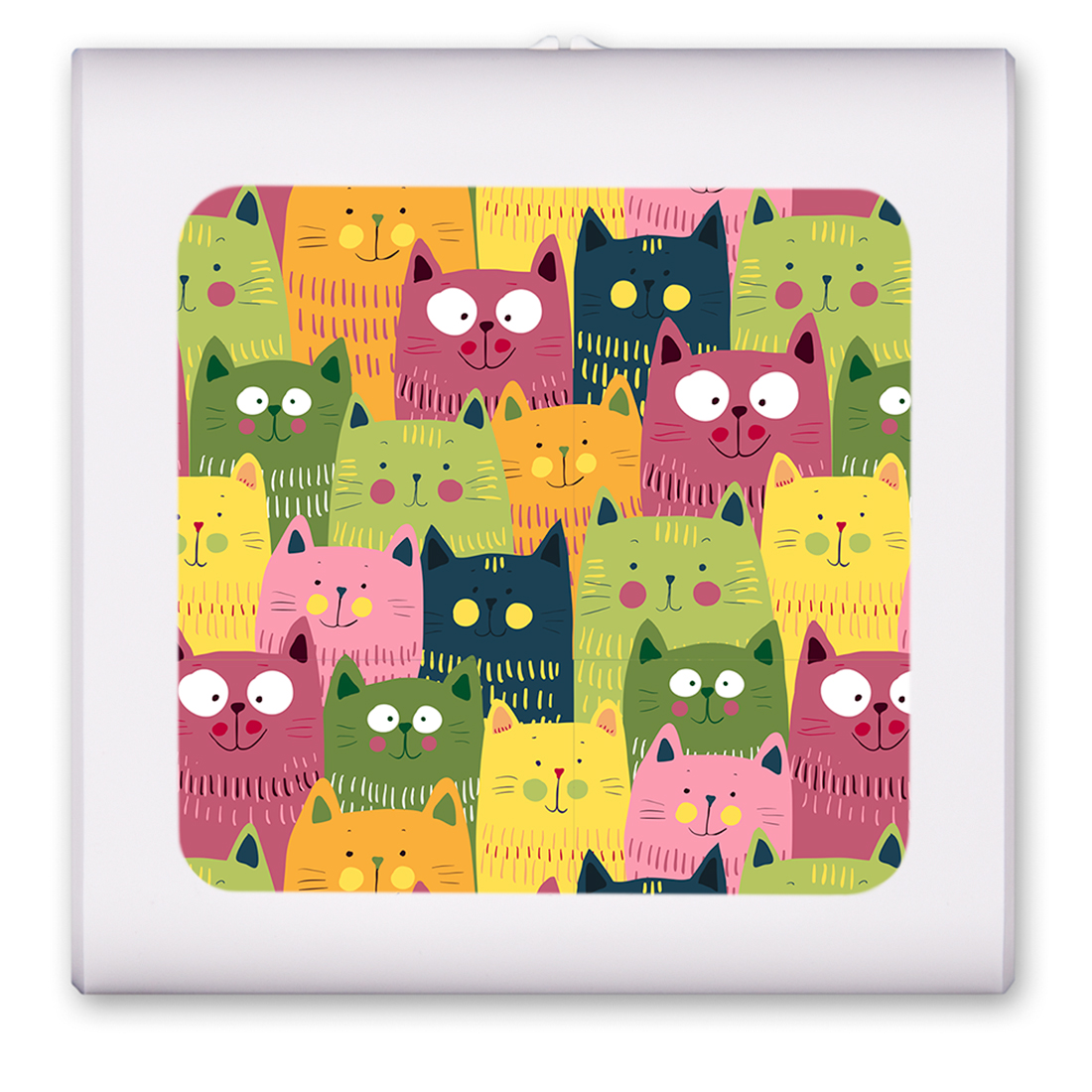 Green Pink and Orange Cat Toss - #2877