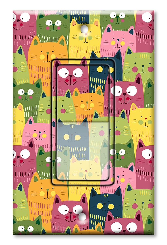 Green, Pink and Orange Cat Toss - #2877