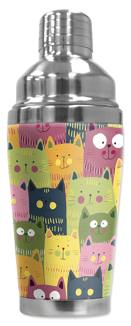 Green, Pink & Orange Cat Toss - #2877