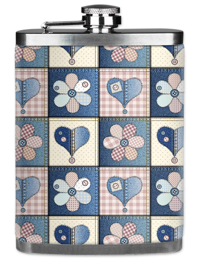 Girly Denim Fabric Squares - #2899