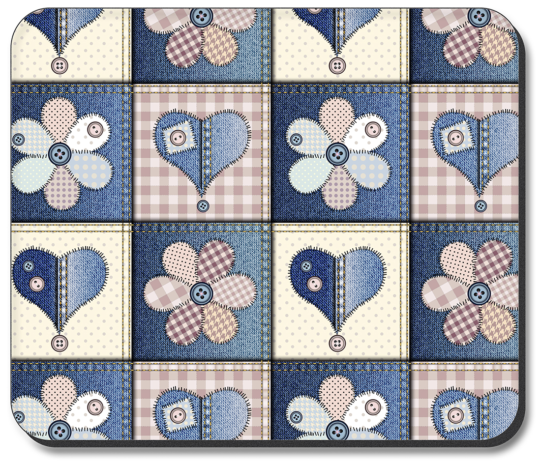 Girly Denim Fabric Squares - #2899