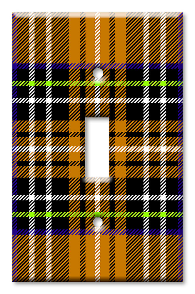 Art Plates - Decorative OVERSIZED Switch Plates & Outlet Covers - Orange Flannel Design