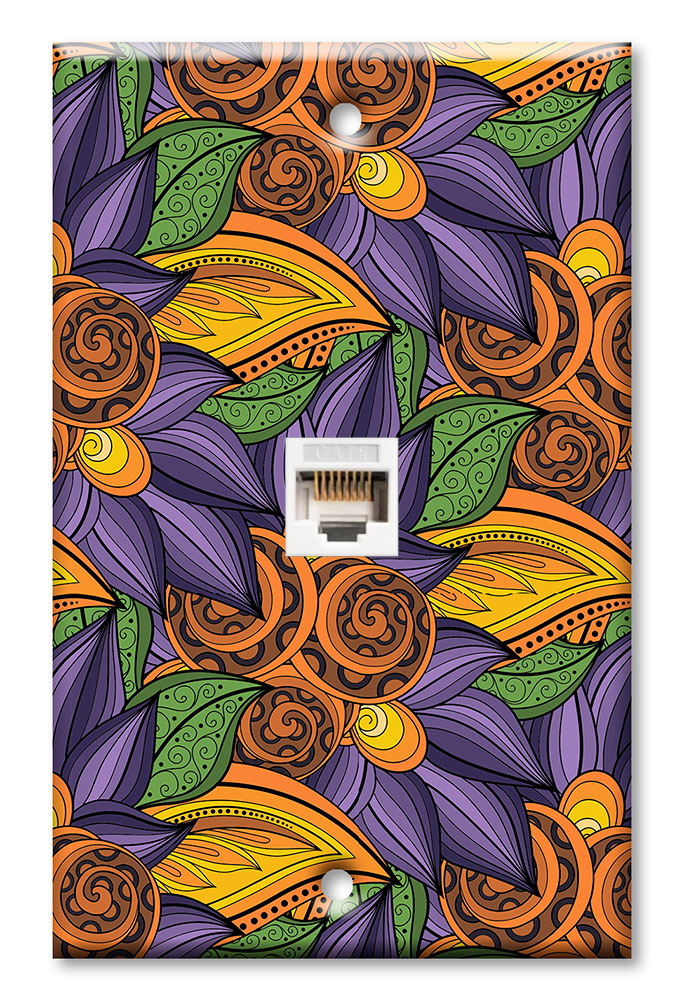 Orange and Purple Floral Toss - #2902