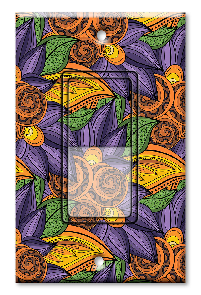 Orange and Purple Floral Toss - #2902