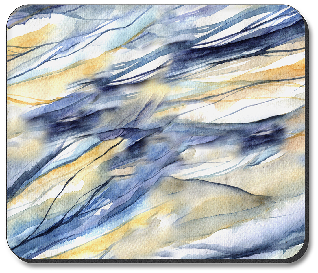 Blue and Tan Watercolor - #2904