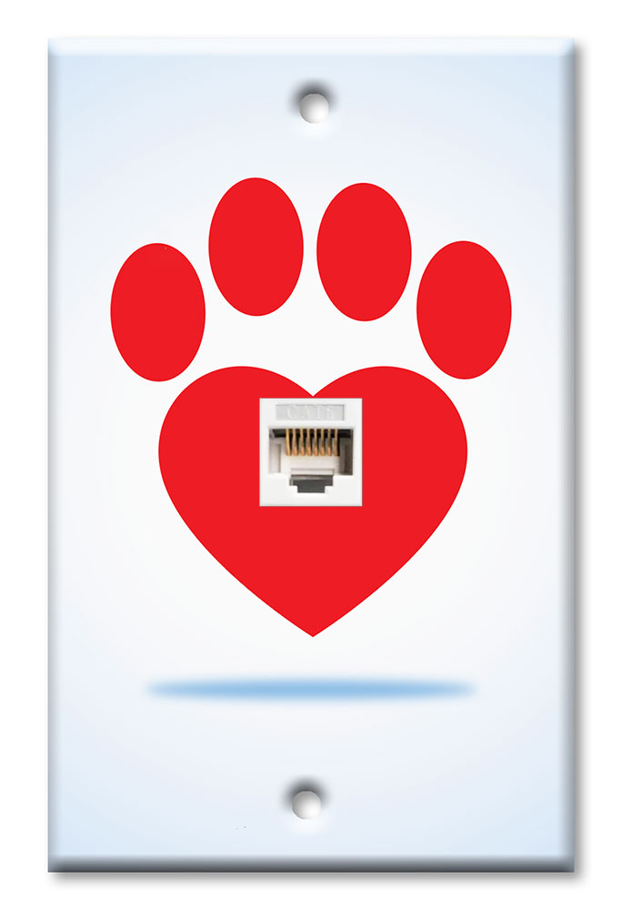 Red Dog Paw Heart - #2918