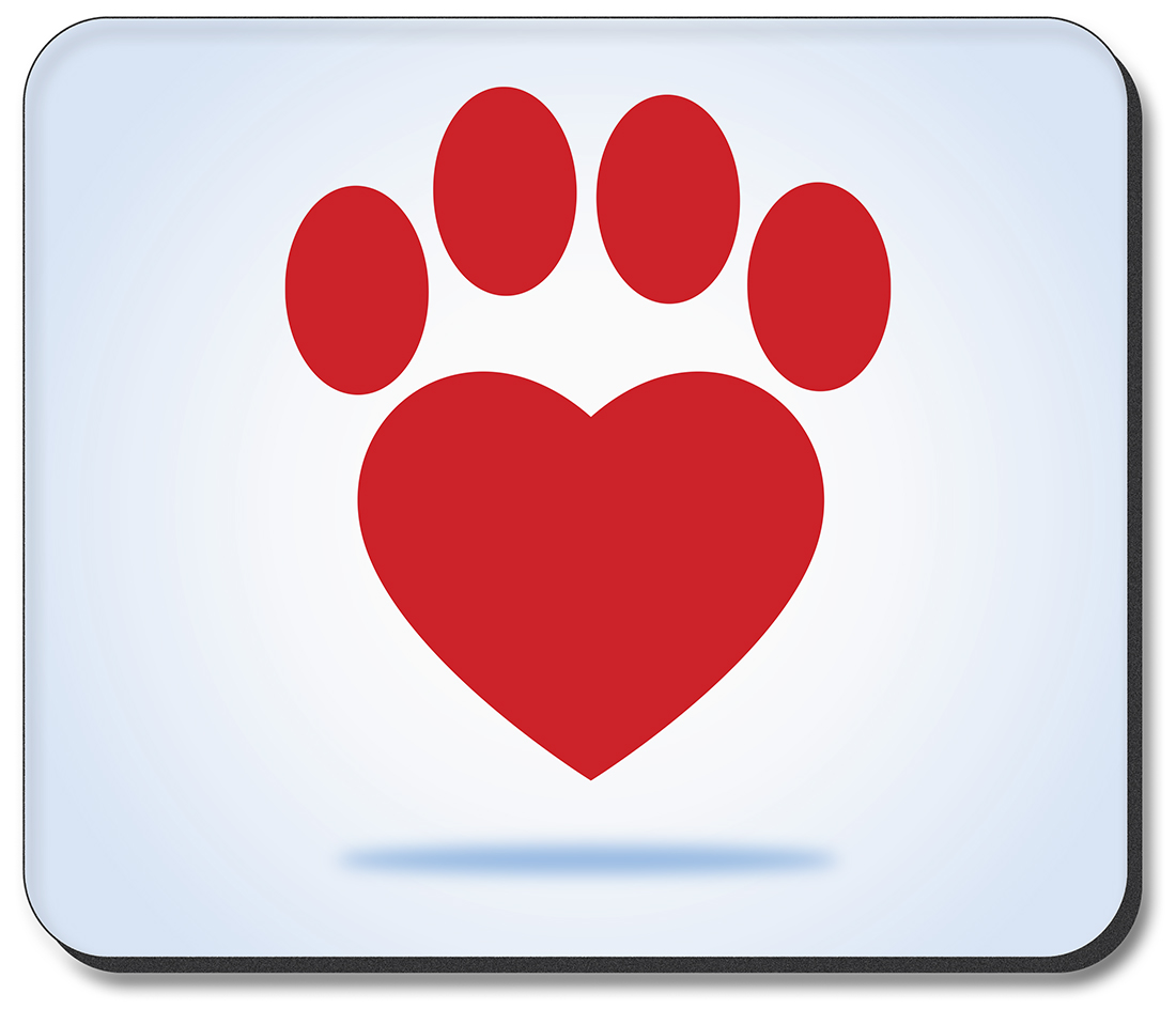 Red Dog Paw Heart - #2918