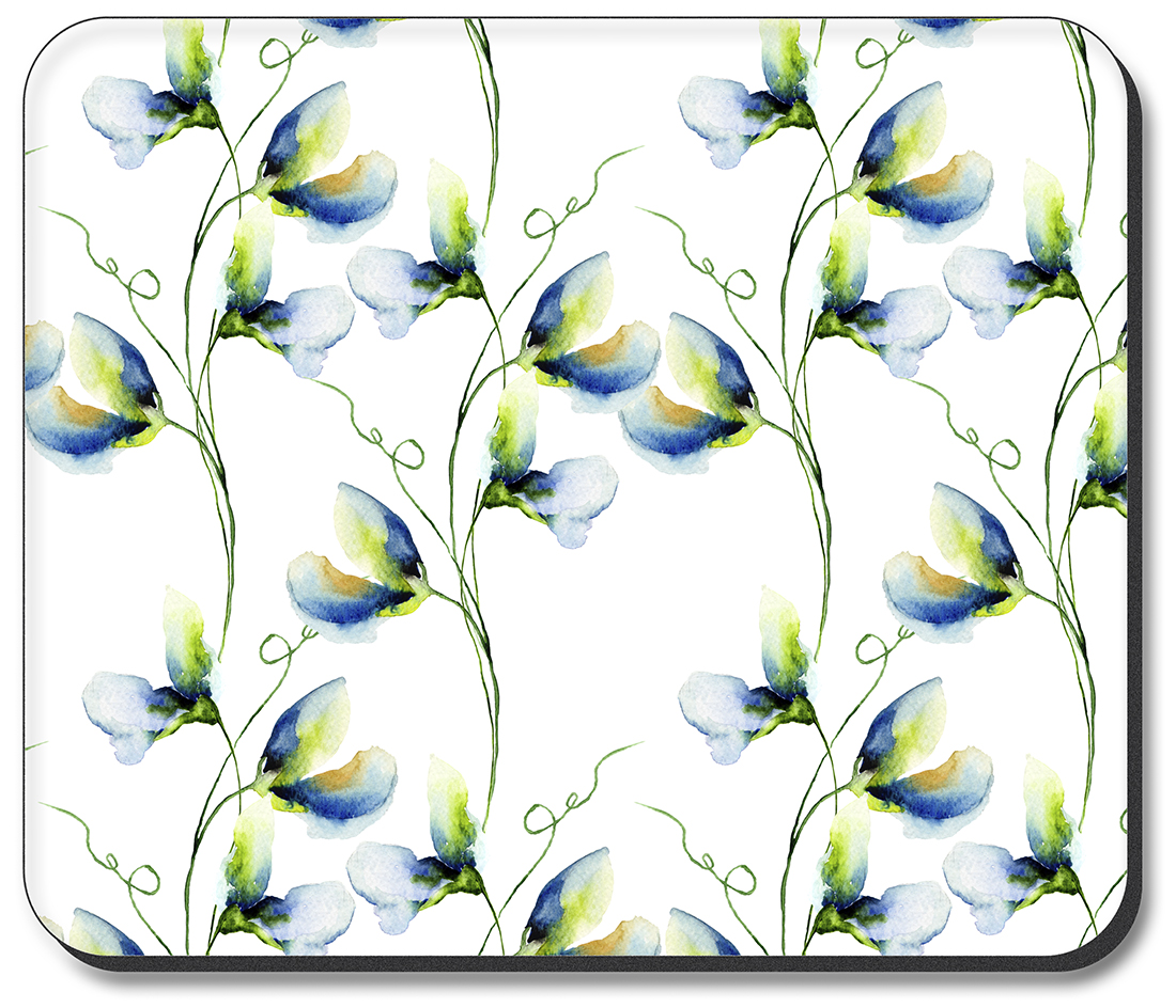 Blue and White Watercolor Flowers - #2928
