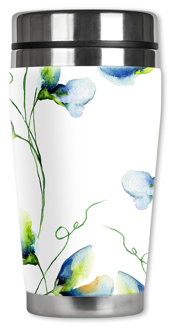 Blue & White Watercolor Flowers - #2928