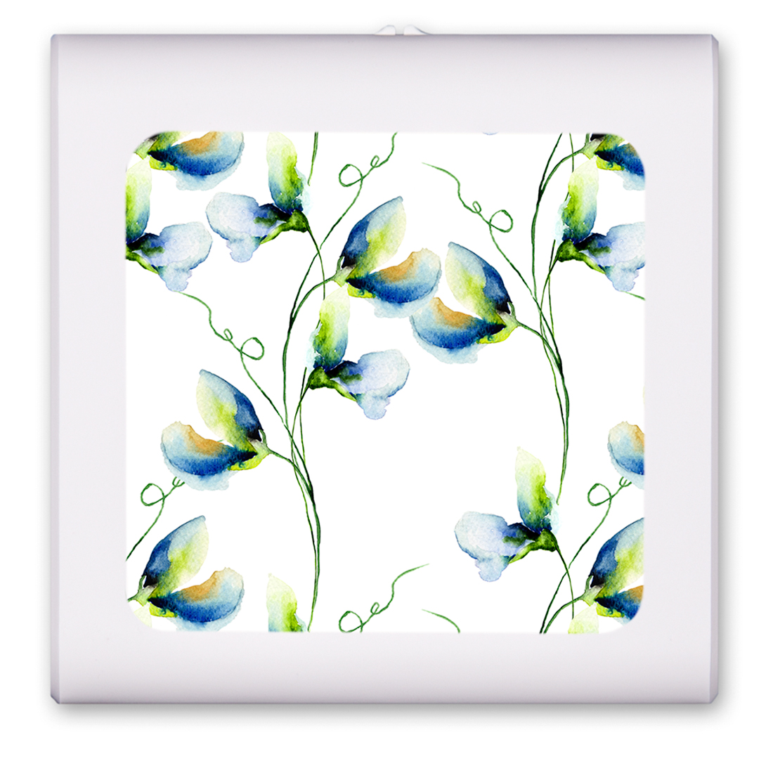 Blue and White Watercolor Flowers - #2928