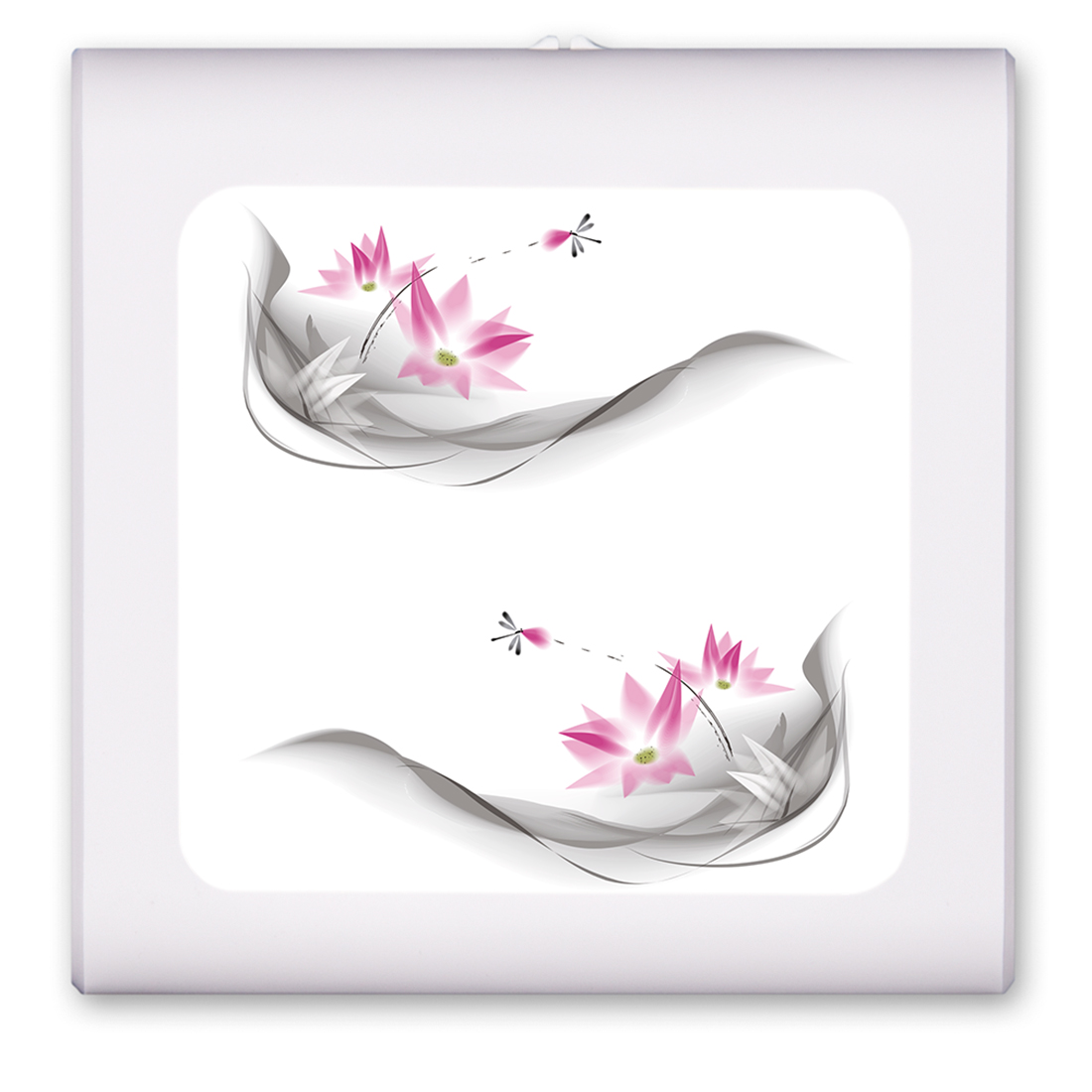 Pink Flowers and Dragonfly - #2929