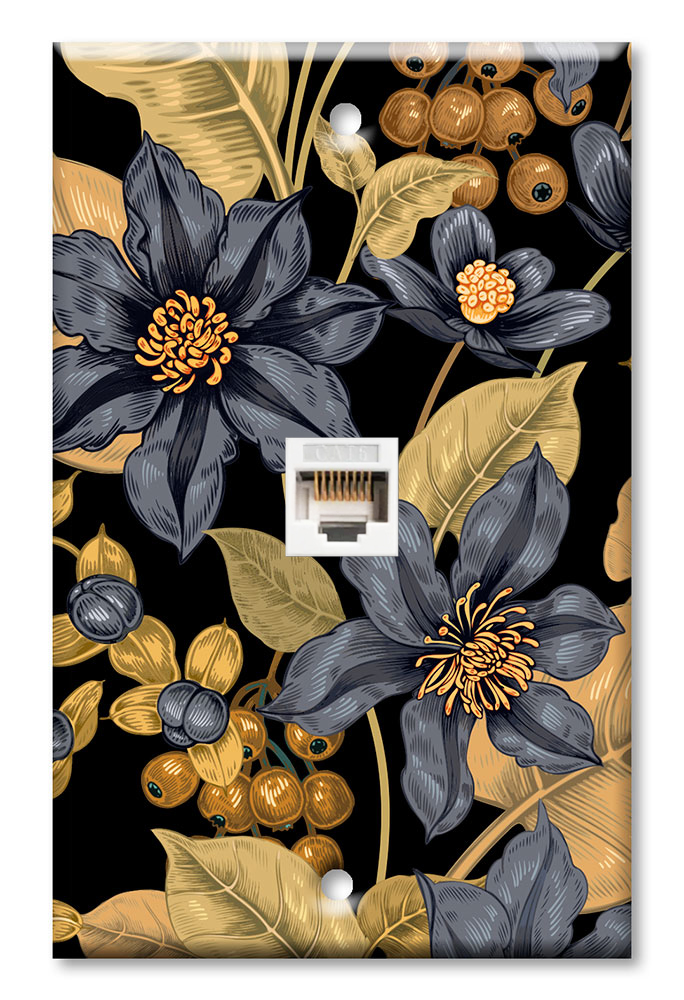 Black and Gold Flowers - #2934