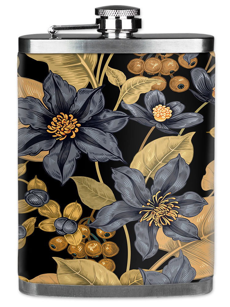 Black & Gold Flowers - #2934