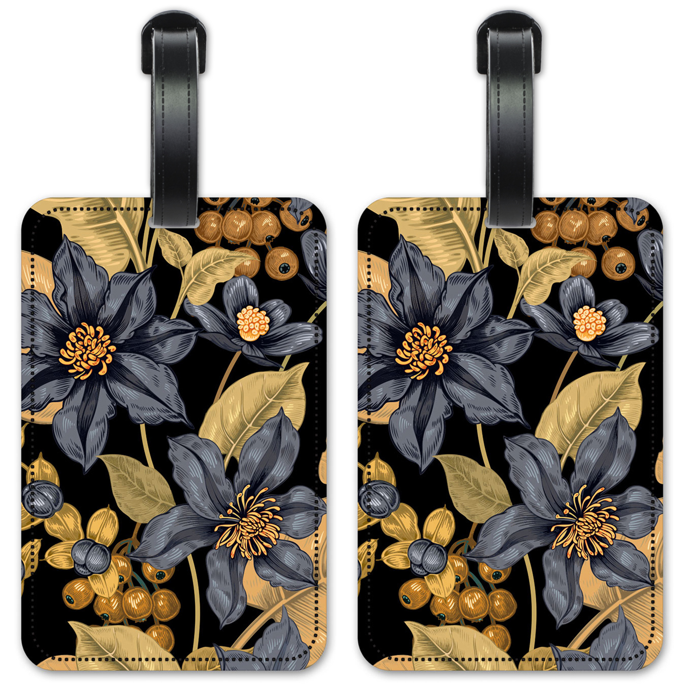 Black & Gold Flowers - #2934