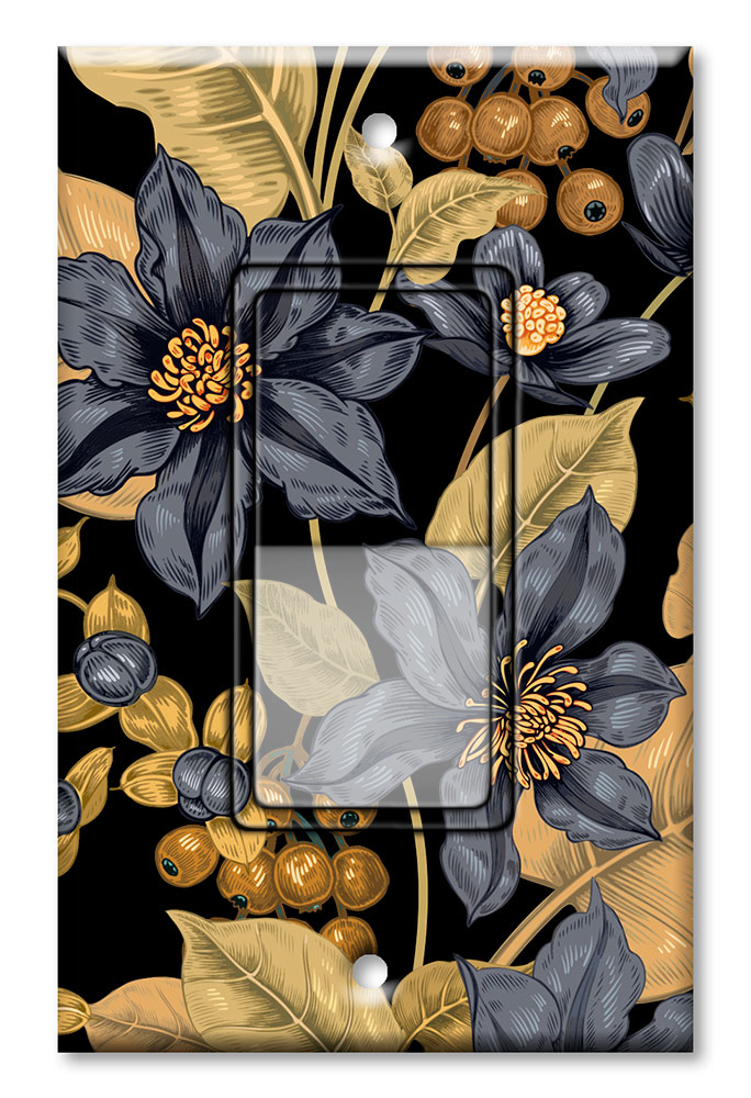 Black and Gold Flowers - #2934