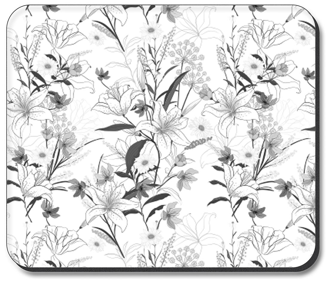 Grayscale Floral Line Art - #2936