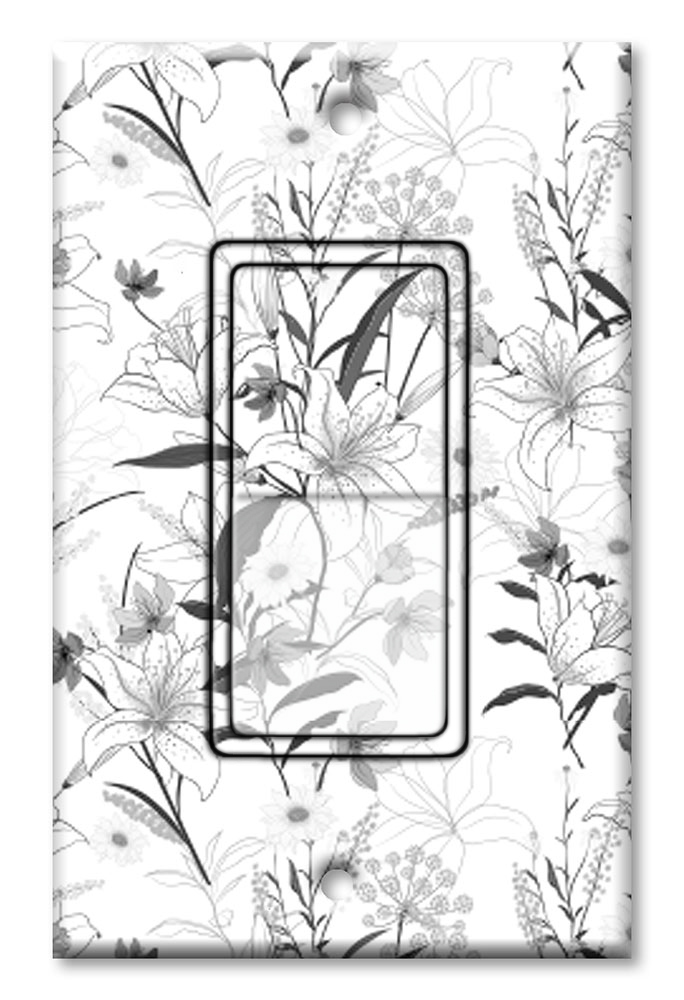 Grayscale Floral Line Art - #2936