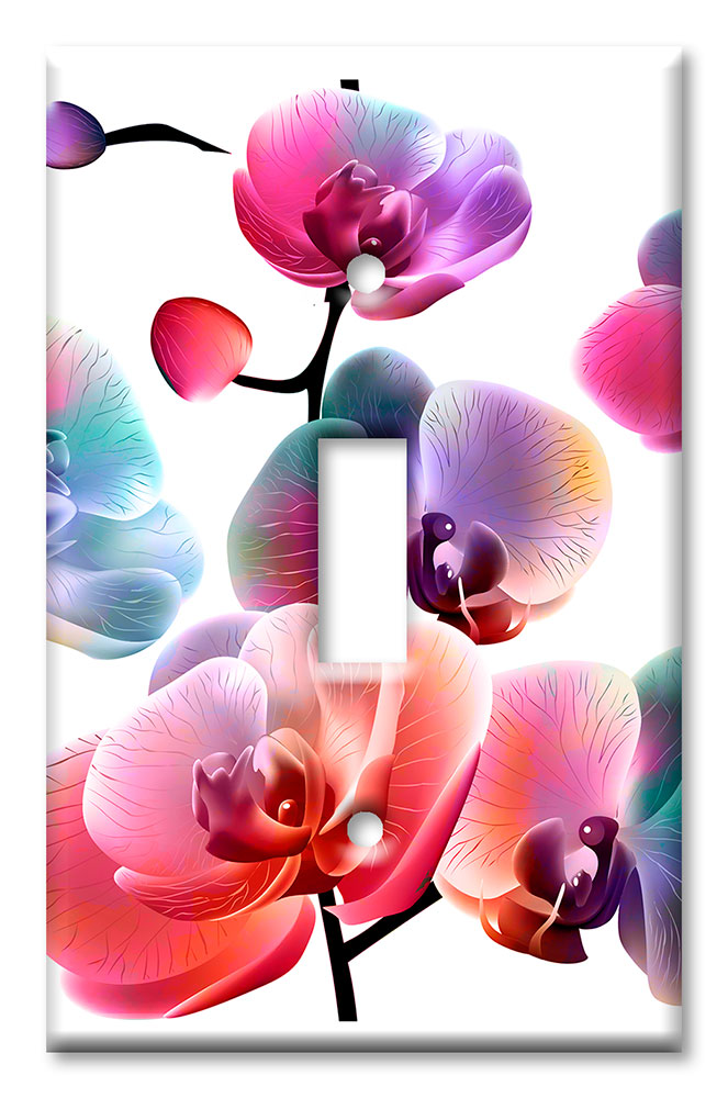 Art Plates - Decorative OVERSIZED Wall Plates & Outlet Covers - Colorful Graphic Floral Art