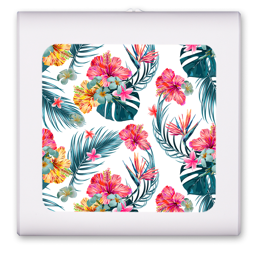 Pink Flowers with Palm Fronds - #2953