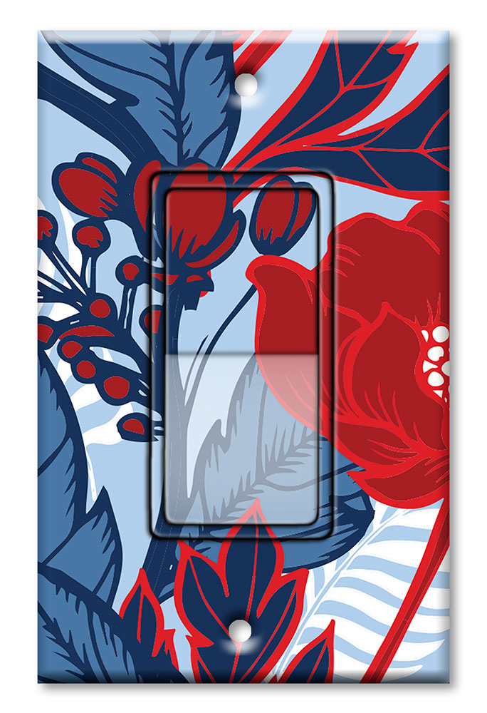 Red and Blue Flowers - #2968