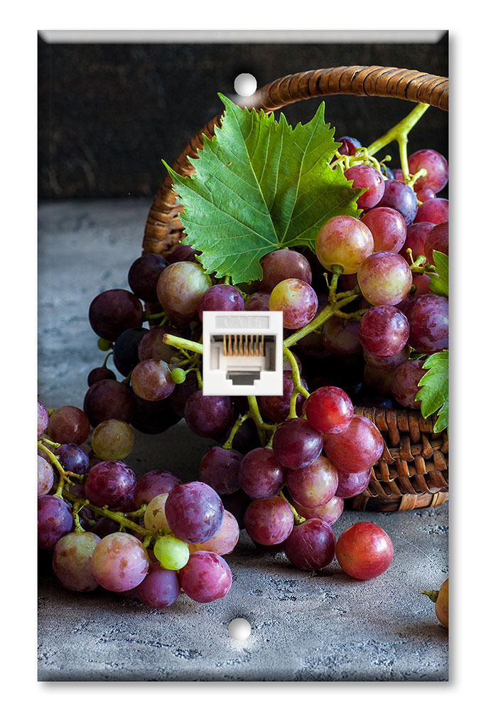 Purple Grapes in a Basket - #2973