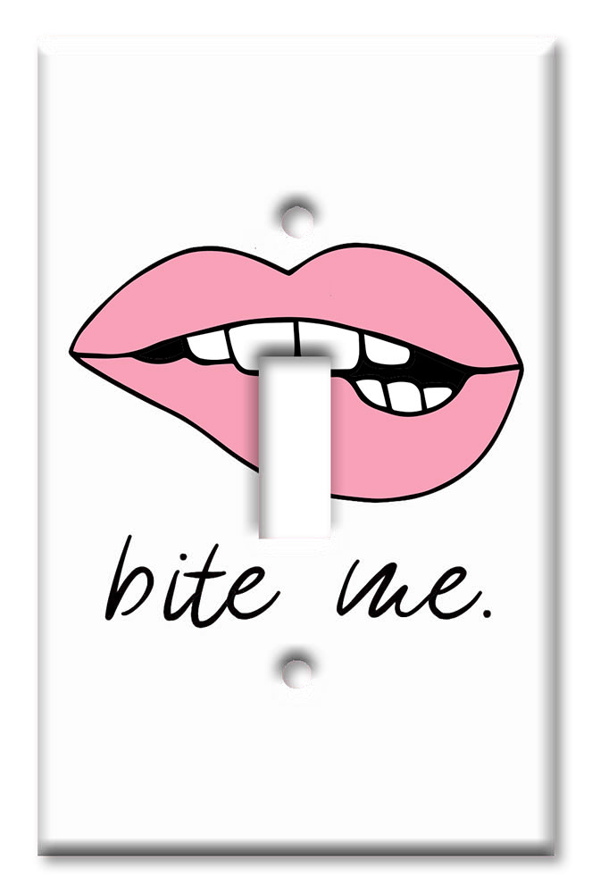 Art Plates - Decorative OVERSIZED Wall Plates & Outlet Covers - Bite Me