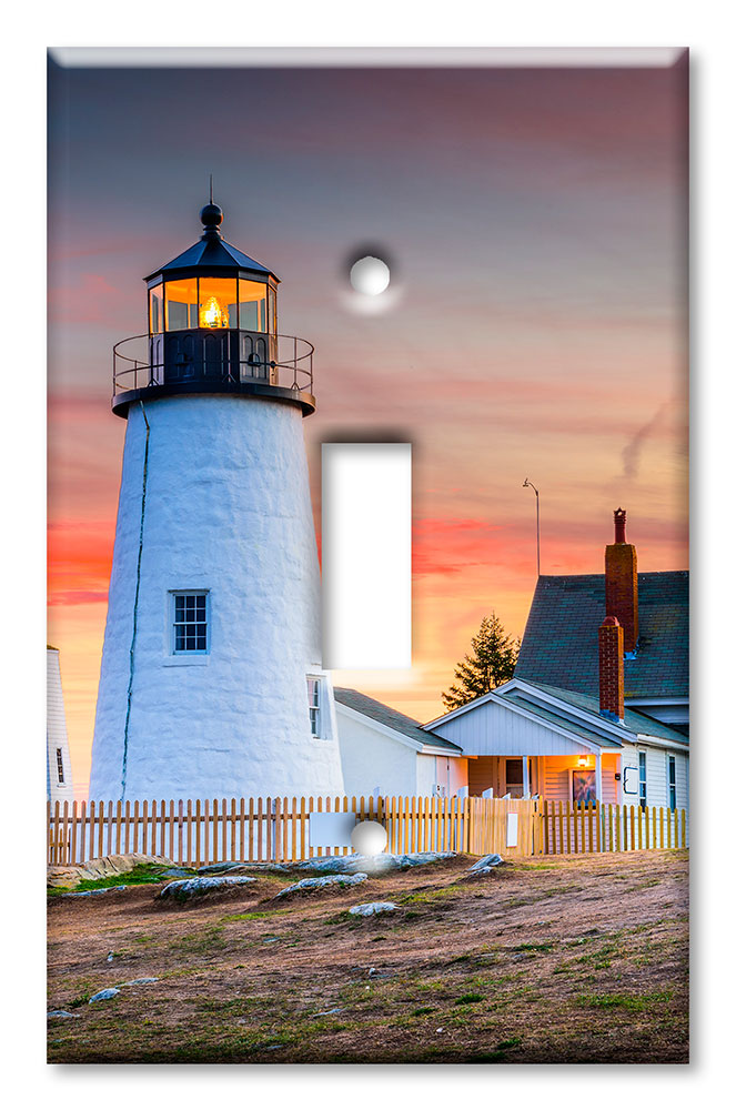 Art Plates - Decorative OVERSIZED Switch Plates & Outlet Covers - Lighthouse at Sunset
