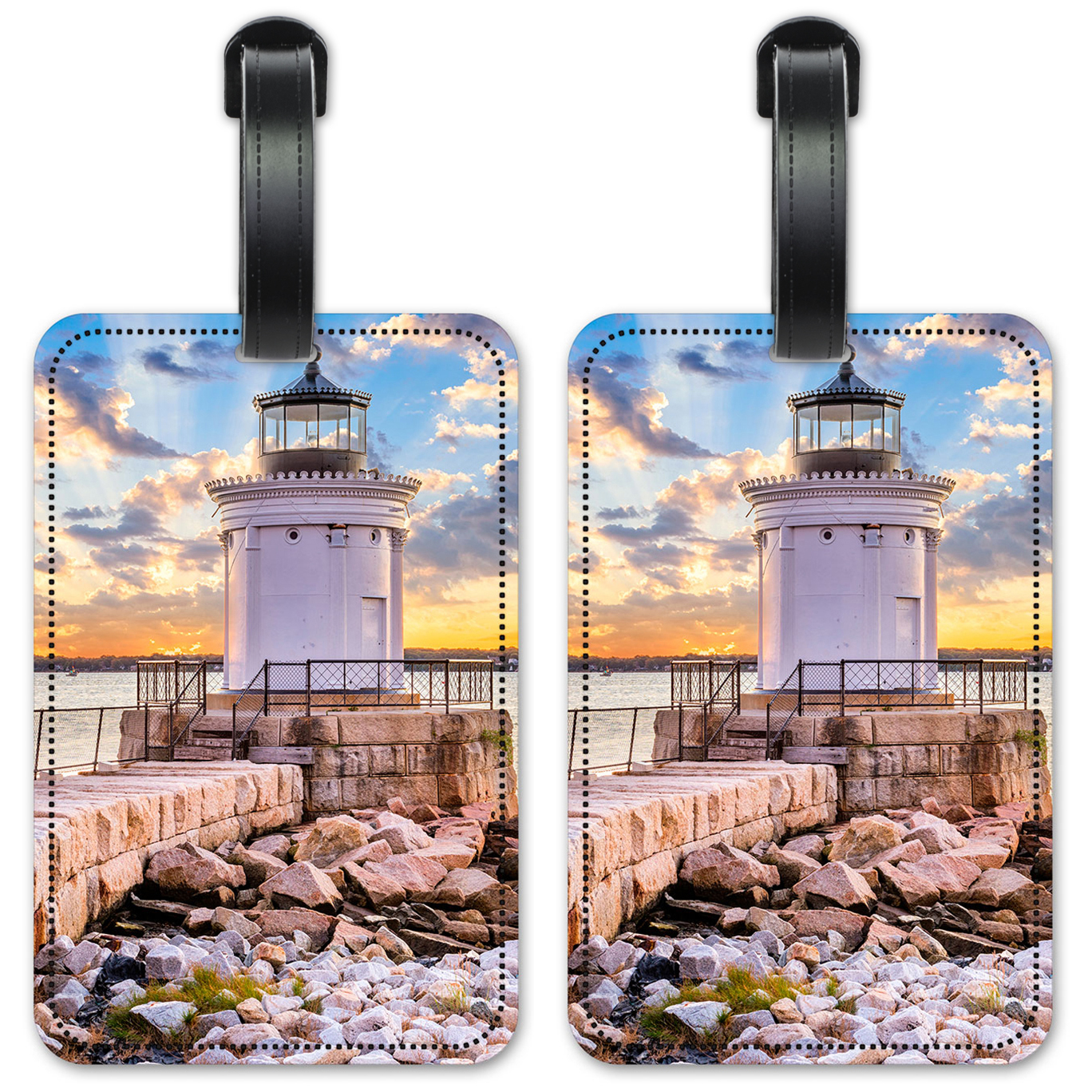 White Lighthouse on the Rocks - #2991