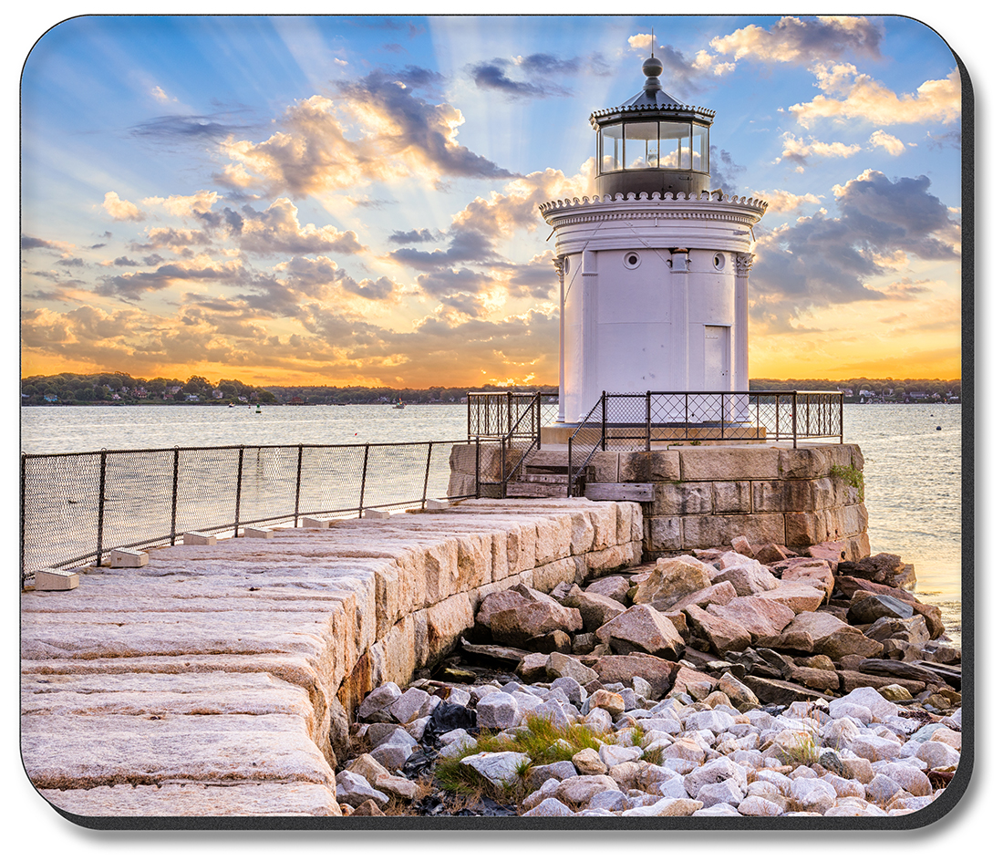 White Lighthouse on the Rocks - #2991