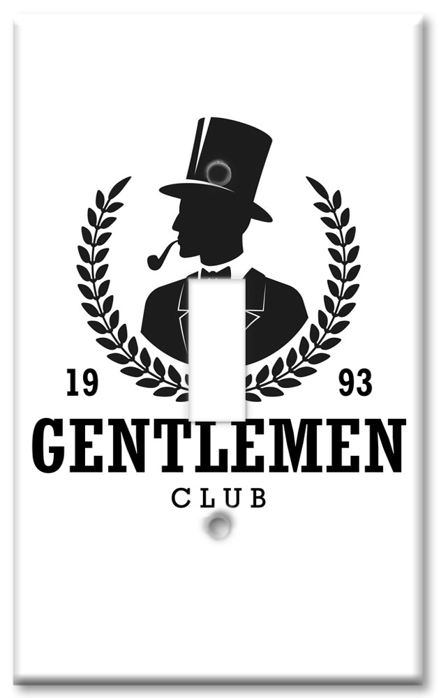 Art Plates - Decorative OVERSIZED Wall Plate - Outlet Cover - Gentleman's Club 1993