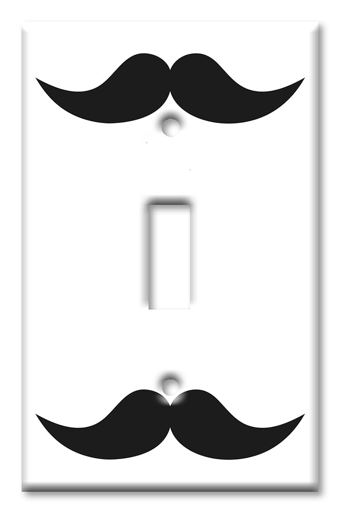 Art Plates - Decorative OVERSIZED Wall Plates & Outlet Covers - A Gentleman's Mustache