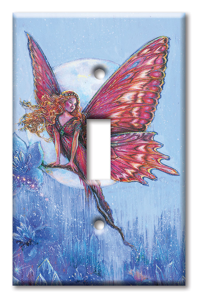 Art Plates - Decorative OVERSIZED Wall Plates & Outlet Covers - Blue Fairy