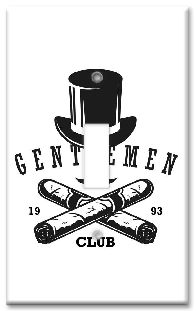 Art Plates - Decorative OVERSIZED Wall Plate - Outlet Cover - Gentleman's Club Cigars
