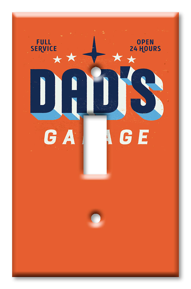 Art Plates - Decorative OVERSIZED Wall Plates & Outlet Covers - Dad's Garage
