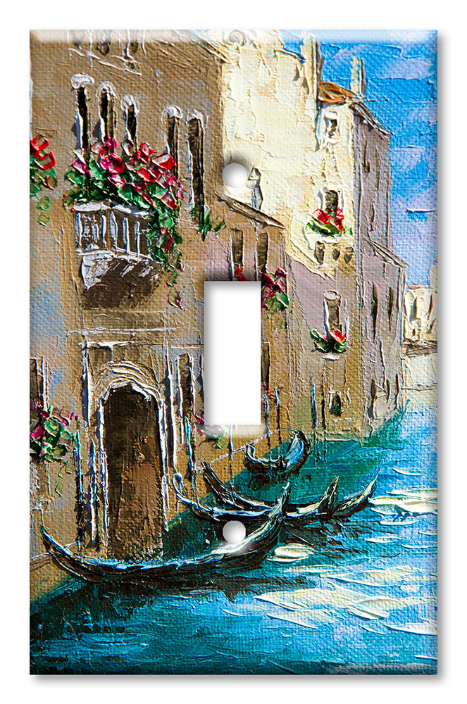Art Plates - Decorative OVERSIZED Wall Plate - Outlet Cover - Italian River