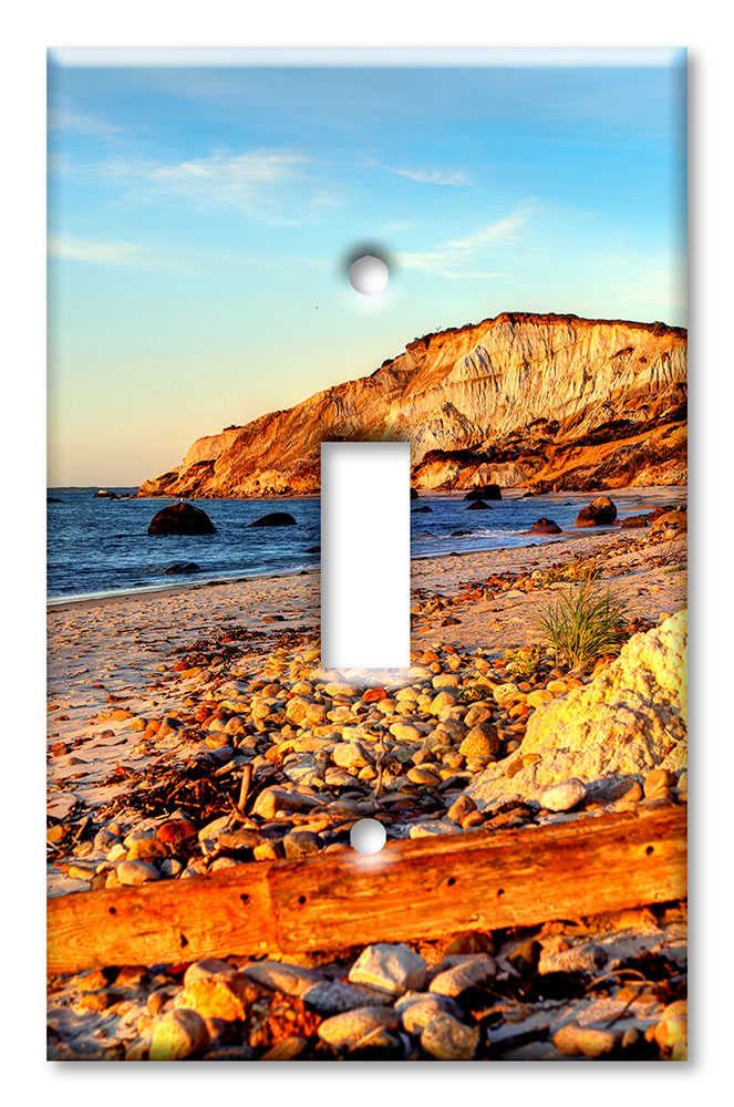 Art Plates - Decorative OVERSIZED Switch Plates & Outlet Covers - Pebbles on the Beach