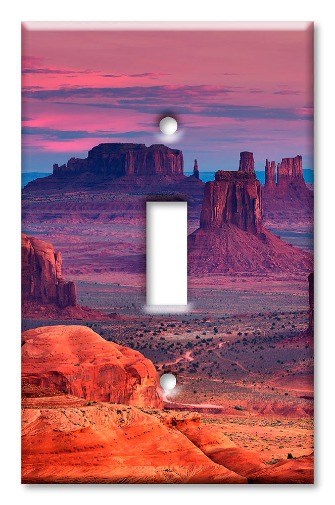 Art Plates - Decorative OVERSIZED Wall Plates & Outlet Covers - Above the Desert at Dawn