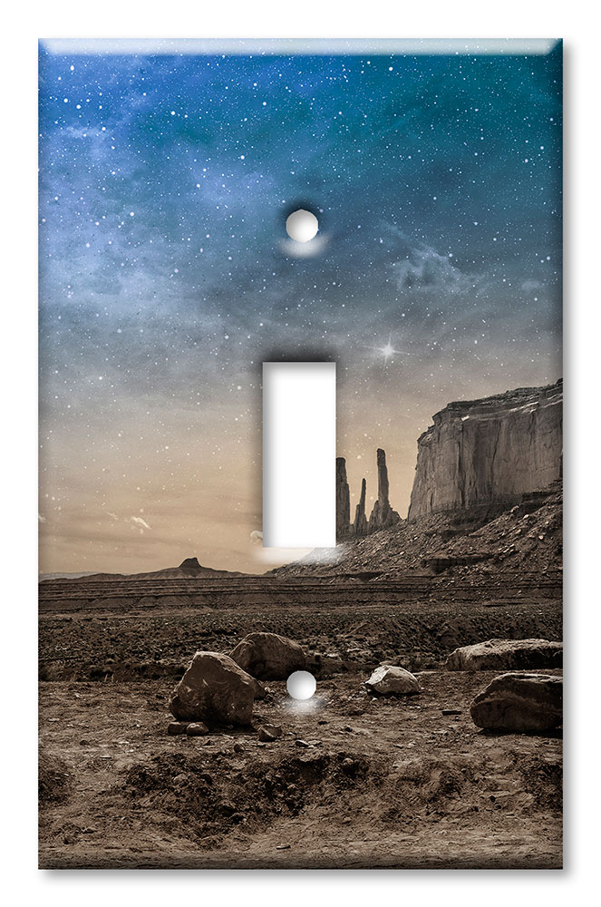 Art Plates - Decorative OVERSIZED Switch Plate - Outlet Cover - The Desert at Night