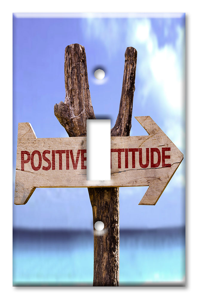 Art Plates - Decorative OVERSIZED Switch Plates & Outlet Covers - Positive Attitude