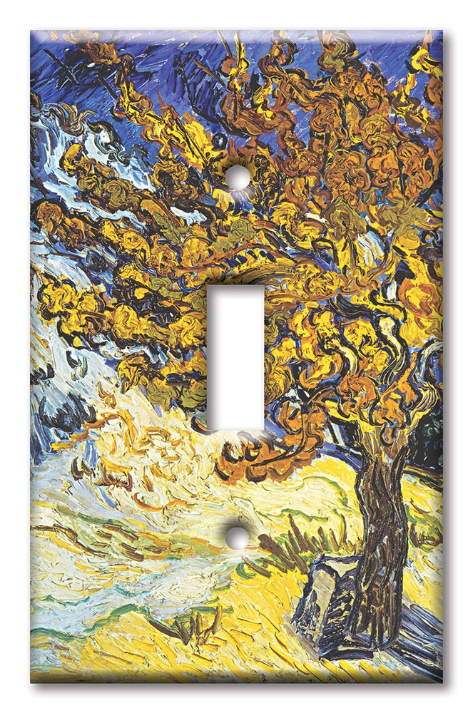 Art Plates - Decorative OVERSIZED Switch Plate - Outlet Cover - Van Gogh: Mulberry Tree