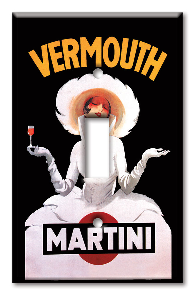 Art Plates - Decorative OVERSIZED Switch Plate - Outlet Cover - Vermouth Martini