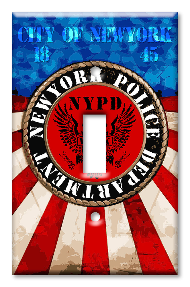 Art Plates - Decorative OVERSIZED Switch Plates & Outlet Covers - New York Police Department