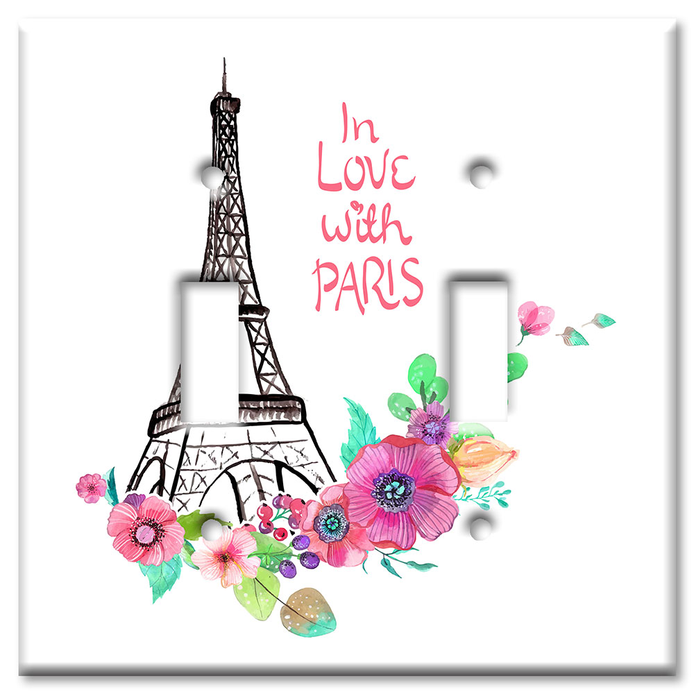 Art Plates - Decorative OVERSIZED Wall Plate - Outlet Cover - In Love with Paris