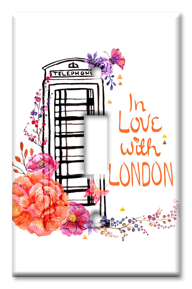 Art Plates - Decorative OVERSIZED Wall Plate - Outlet Cover - In Love with London