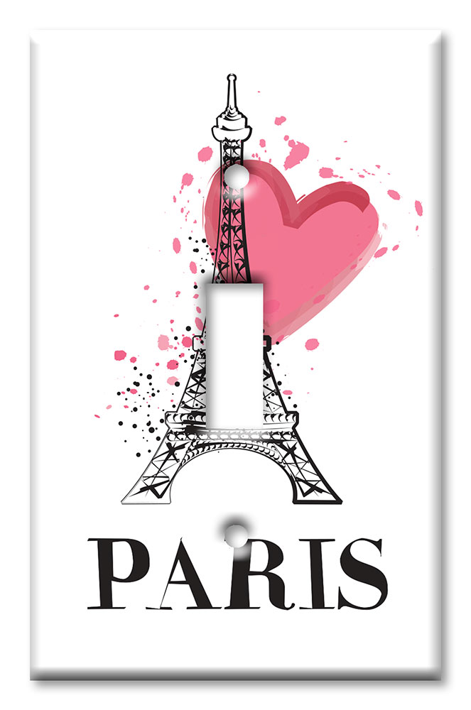 Art Plates - Decorative OVERSIZED Switch Plates & Outlet Covers - Love, Paris