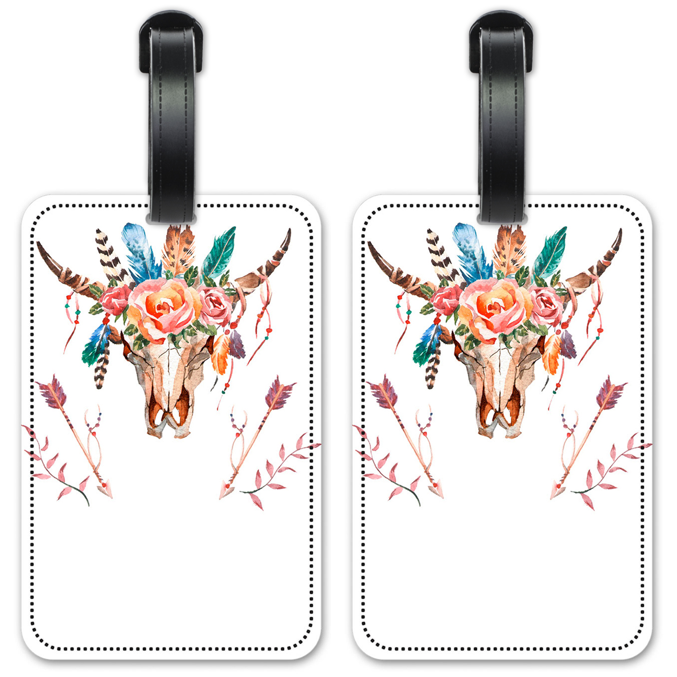 Bull Skull Flowers & Arrows - #3097