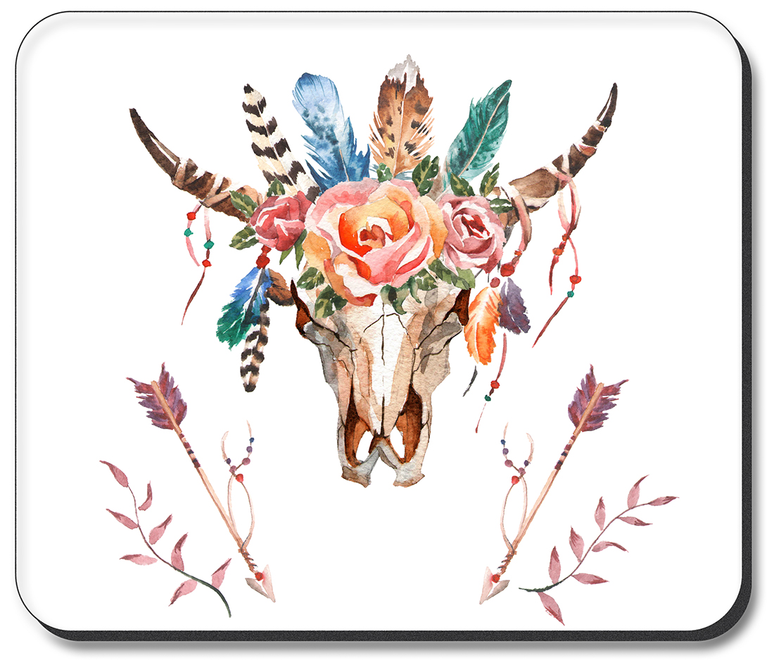 Bull Skull Flowers and Arrows - #3097