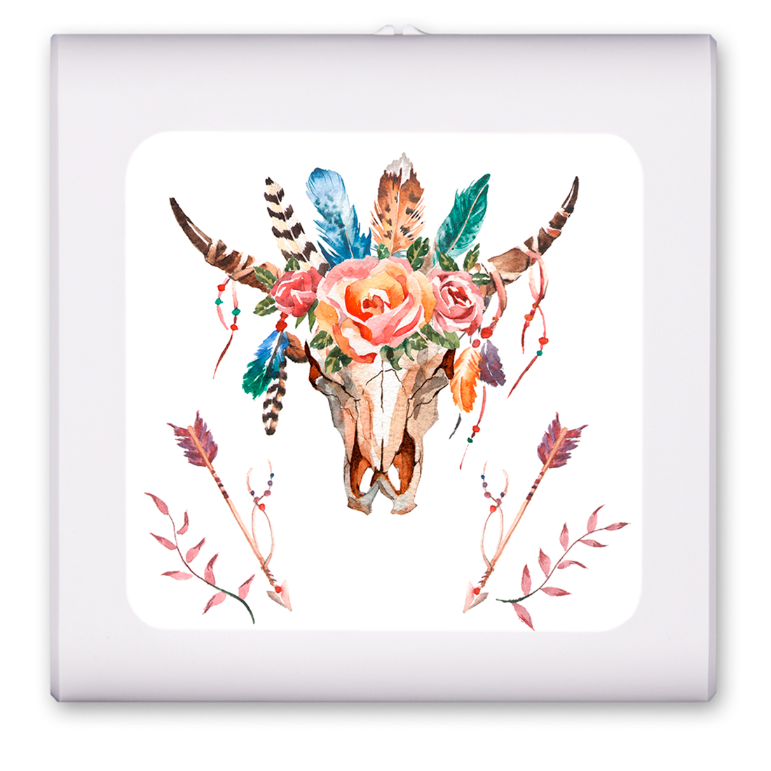 Bull Skull Flowers and Arrows - #3097