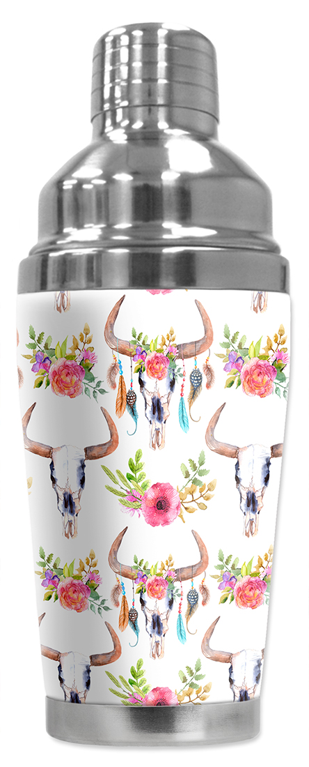 Bull Skull & Flowers Toss - #3098