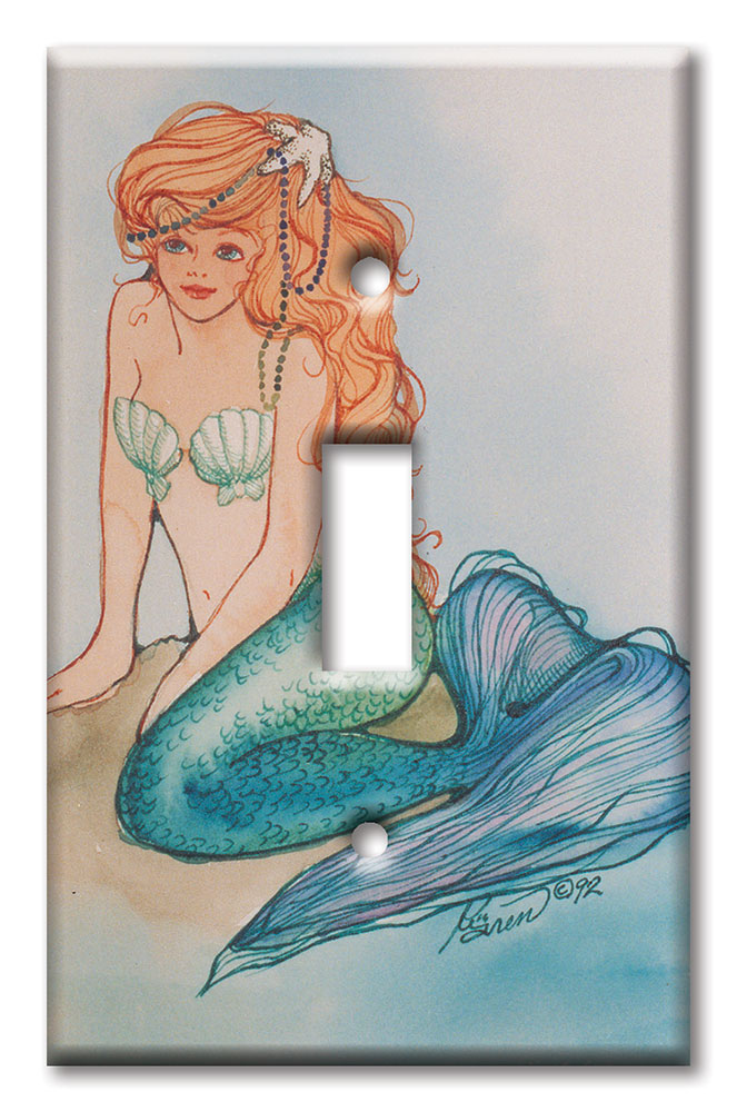 Art Plates - Decorative OVERSIZED Switch Plates & Outlet Covers - Mermaid